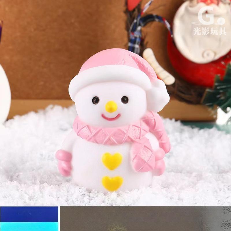 1Pc Cute Cartoon Christmas Snowman Luminous Ornament Children and Students Small Gift Bedroom Bedside Night Light Ambient Light