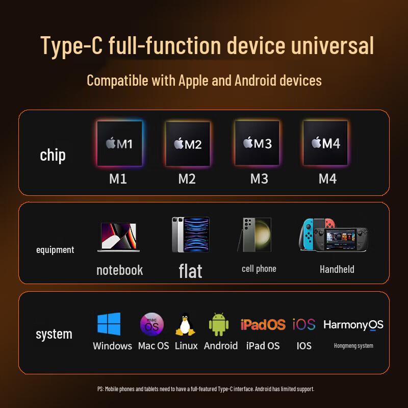 PISEN USB-C to DisplayPort 1.4 Video Cable (8K@60Hz)
