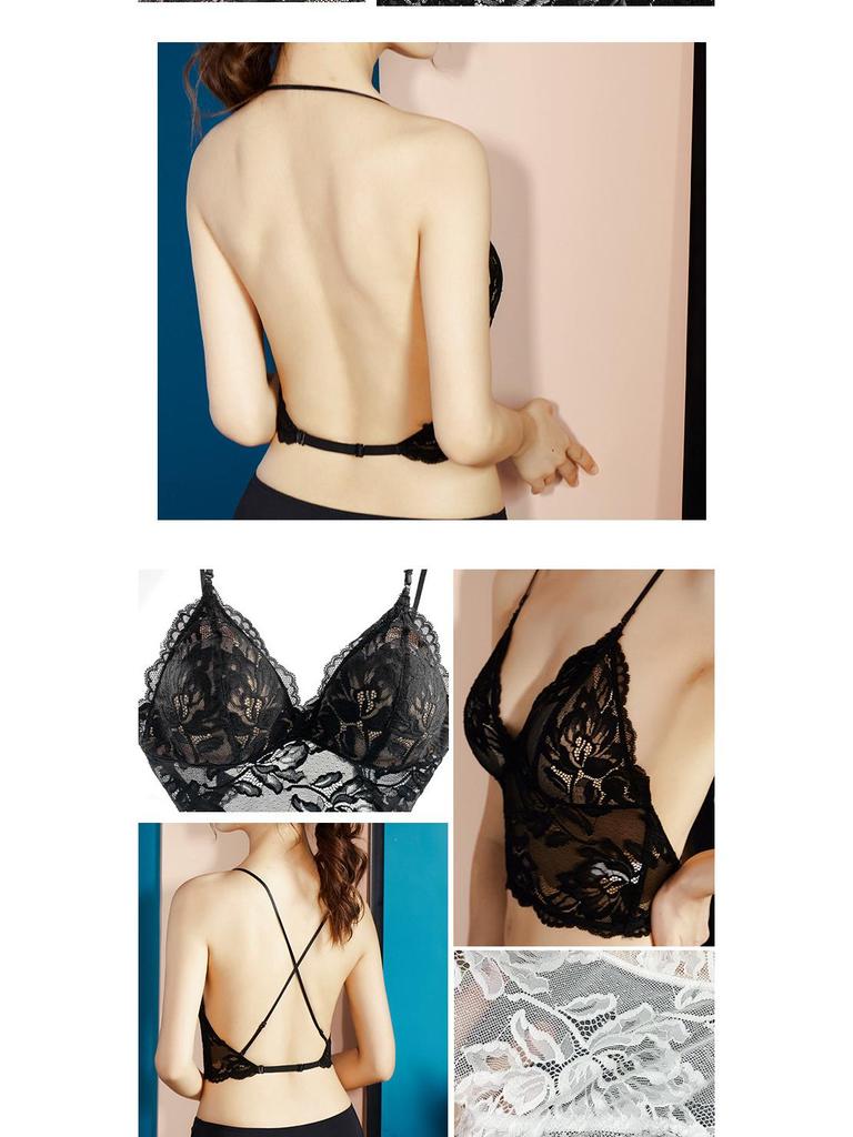 Damen rückenfreies Triangel-Cup ultradünnes Camisole: Kabelloser unsichtbarer Neckholder-BH mit mehreren Trageoptionen.