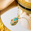 Female Pink Purple Greeen Blue Enamel Snake Animal Pendant Necklace Vintage Gold Color Wedding  For Women