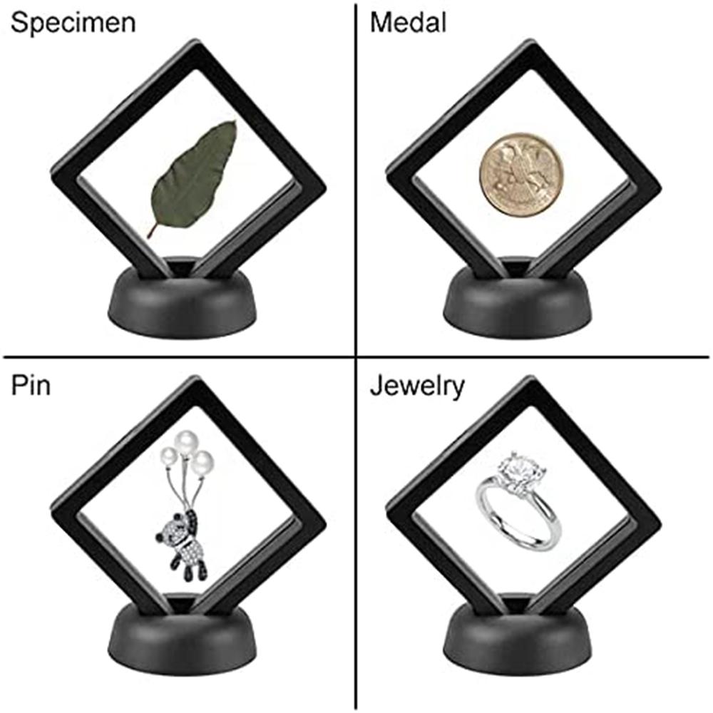 5Pcs Floating Display Case Frame Ring Necklace Earring Packaging Box Jewelry Coin Display Stand Holder