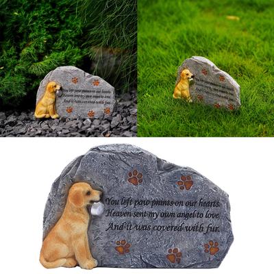 Resin Pet Memorial Grave Stone Dog Memorial Marker Plaques Cherish the Love and Connection with Your Pet