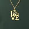 American Football Necklace Love Rugby Pendant Trend Stainless Steel Jewelry for Men Women Couple Valentine's Day Christmas Gifts