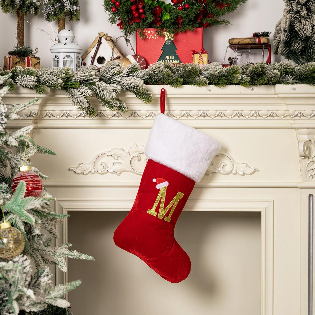 Christmas Home Decoration Red Premium Canary Letter Socks Festive Creative DIY Room Xmas Tree Decoration Christmas Gift Socks