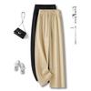 Women's Summer 2025 Light Yellow Drape Straight-Leg Pants - High-End Narrow Leg, Versatile Casual/Sports Style