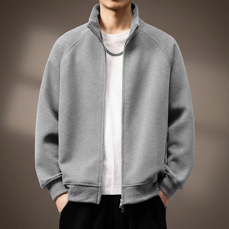 

Men s Heavyweight American Stand-Collar Cardigan Sweatshirt XL