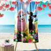 Fröhliche Lammwiesen-Vibes Druck Strandtuch, schnelltrocknend, geeignet für Reisen, Outdoor-Sport, Joggen, den Strand und Schwimmen, Geschenk