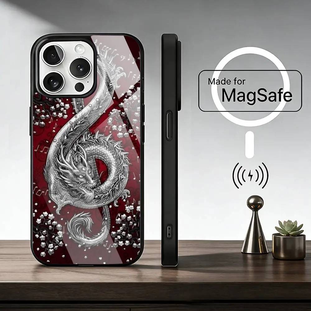 colorful dragon Phone Case For iPhone17,16,15,14,13,12,11 Plus,Pro Magnetic with Magsafe Wireless Charging