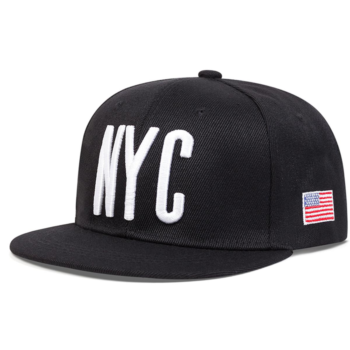 

Детская бейсболка с вышивкой американского флага в стиле хип-хоп, модная кепка с плоским верхом, для занятий спортом на открытом воздухе, солнцезащитные кепки для мальчиков и девочек чёрный