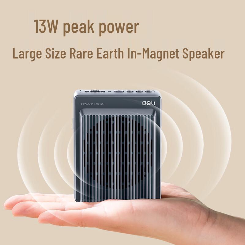 Deli LT920J 13W Clip-on Portable Voice Amplifier CN plug (adapter included)