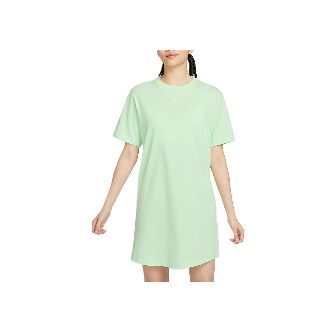 

New Nike Sportswear Essentials Series Short Sleeved Dress Women s Vapor Green DV7883-376 S