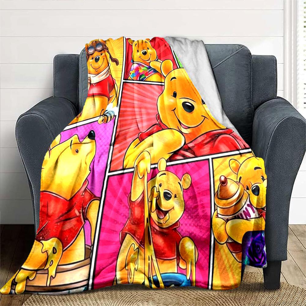 Poisson Honey Adventure Flannel Blanket Super Soft Warm Cozy Blanket For Sofa Bed Office Travel Allseason Home Decor Gift