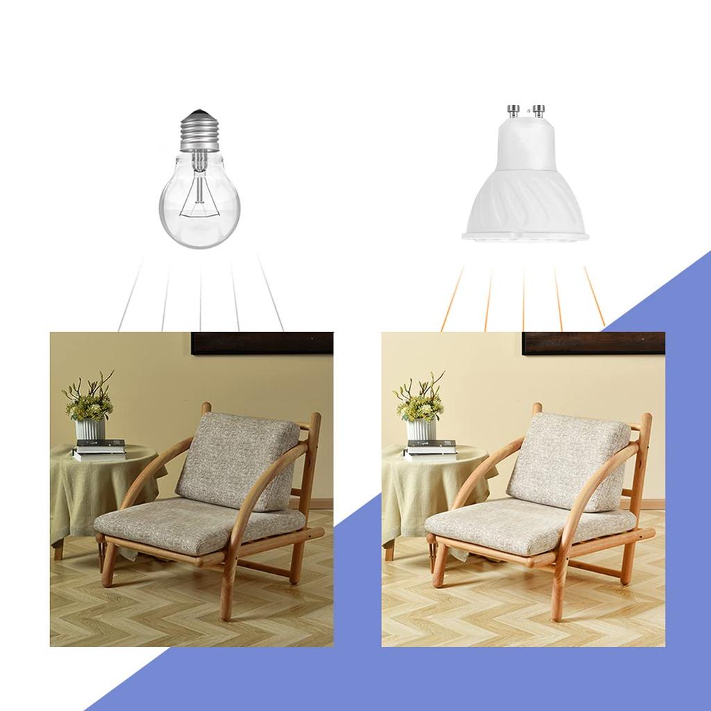 5W LED Bulb, 400lm, Equivalent to 50W Halogen Bulb, GU10 Base, Non-Dimmable, 90-Degree Wide-Angle LED Spotlight, Daylight White 6000K, 95Ra Color