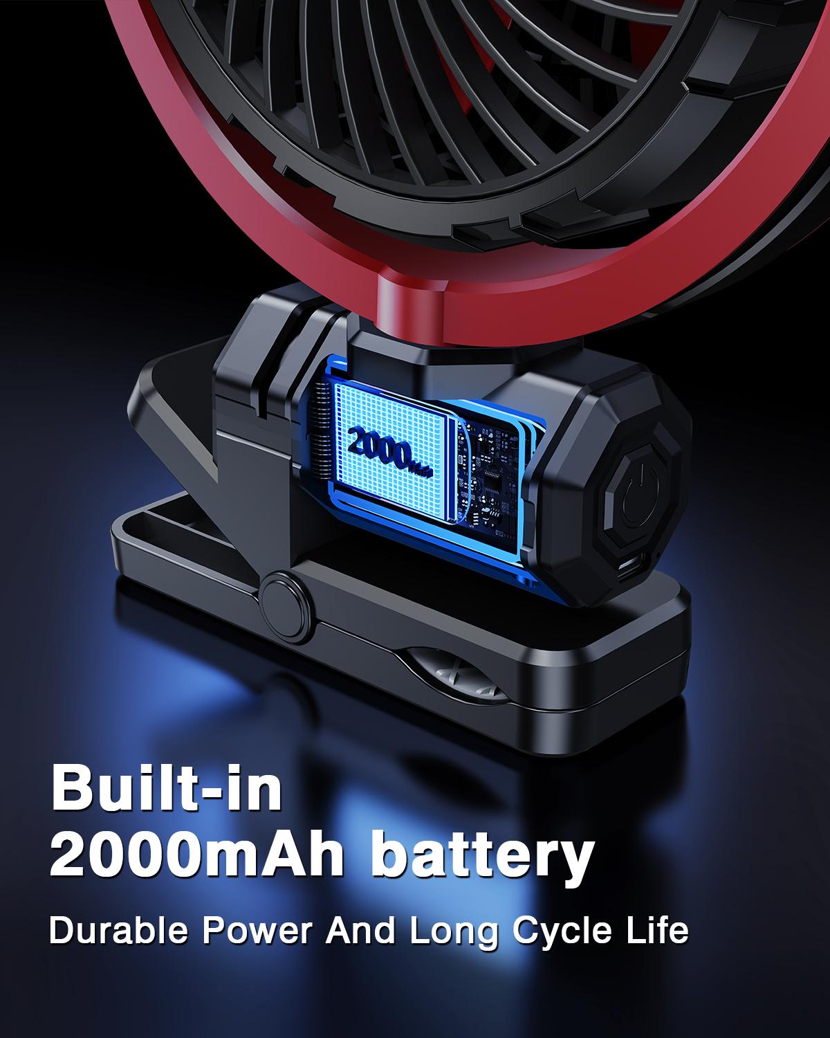 Hipacool Автомобильный охлаждающий вентилятор-клипса 2000 мАч USB Перезаряжаемый — фото 3