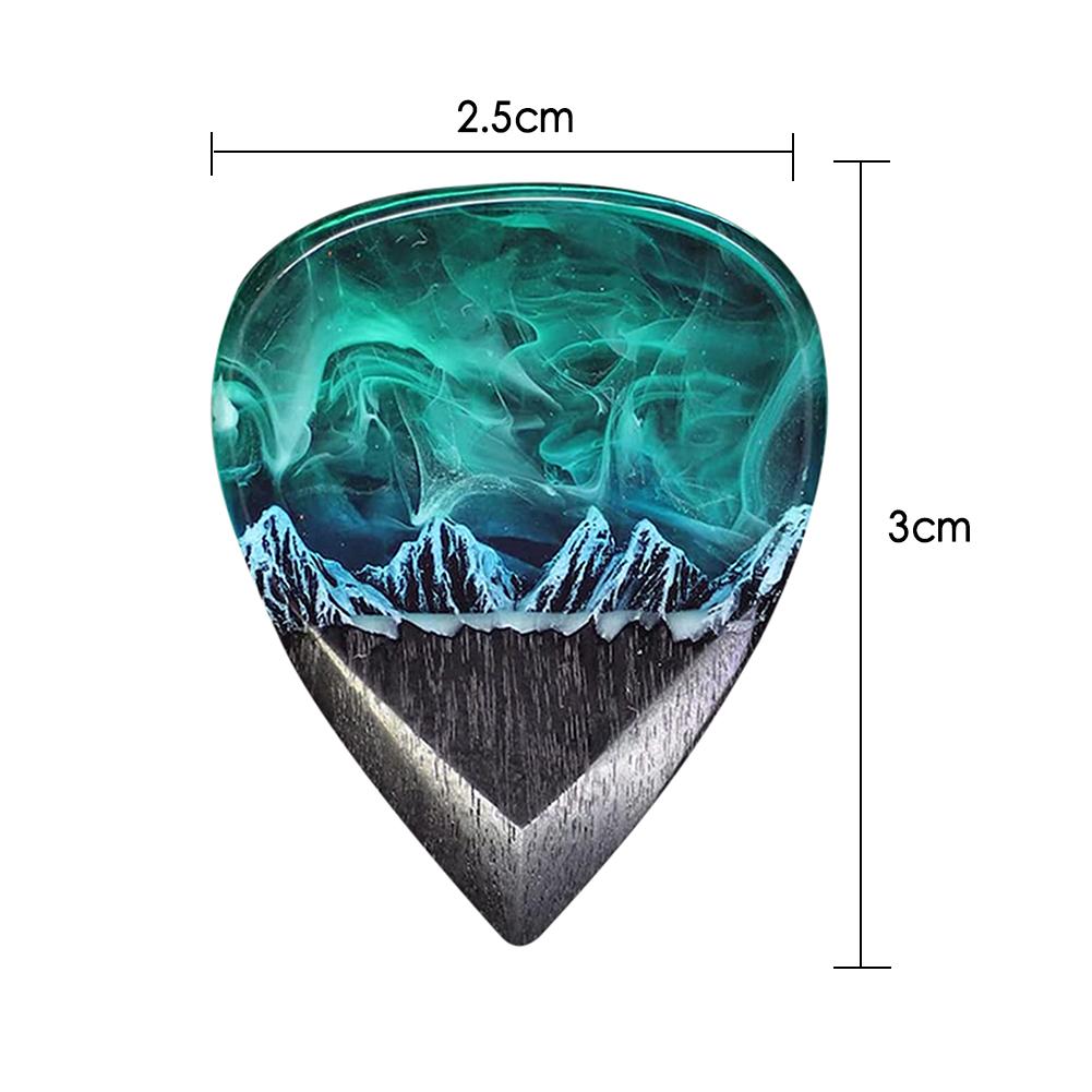 Epoxy Resin Guitar Picks Northern Lights Necklace Electric Guitar Picks Creative Pendant Guitar Pick Plectrums Musician Presents
