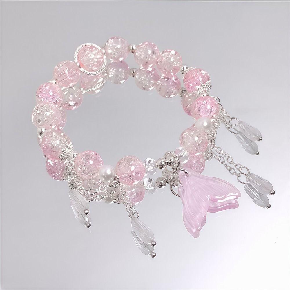 Sweet Lucky Bracelet Colorful Beads Bead Chain Fishtail Crystal Bracelet For Women Girls
