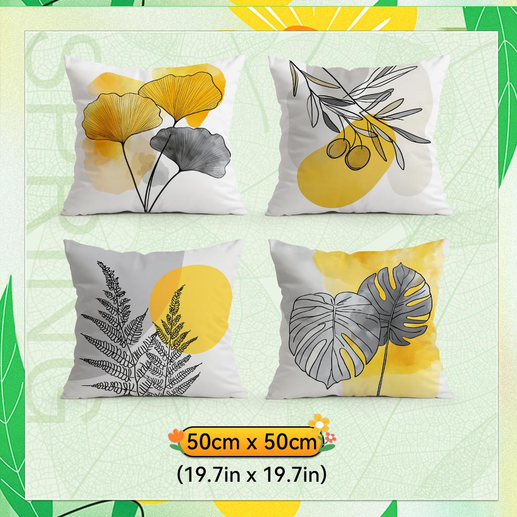 Bohemian Abstract Plants Pillowcase Printed Polyester 40/45/50Cm Throw Pillowcover Decorative Sofa Cushion Pillowslip Home Decor