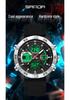 SANDA 3D Multifunction Sports Watch – 3 Time Zones, Waterproof, Student Wristwatch