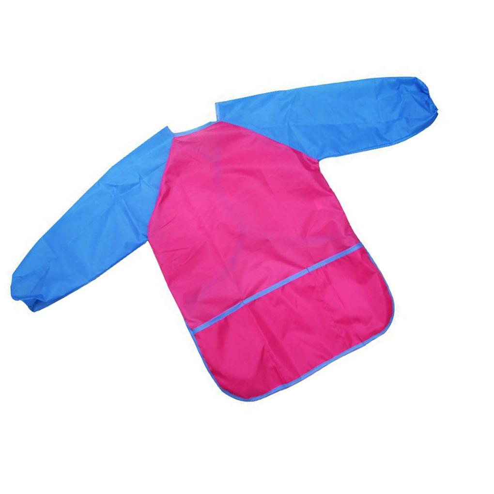 Children Long Sleeve Waterproof Apron Kid Art Craft Painting Cook Feeding