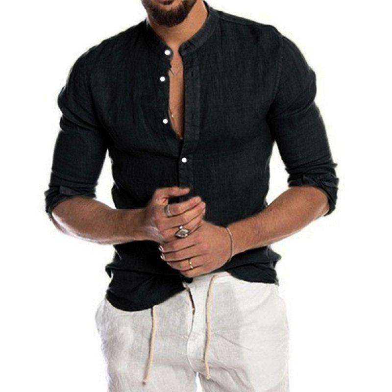 

V Neck Cardigan Long Sleeve Men s Shirt V Neck Cardigan Long Sleeves Men s Shirt black XL
