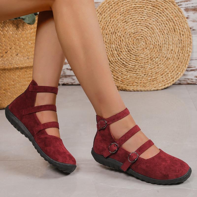 Fashion 2025 Fashion Women's Shoes Buckle Strap Women's Flats Hot Sale Plus Size Office and Career New Square Toe Flat Low Heels Zapatos