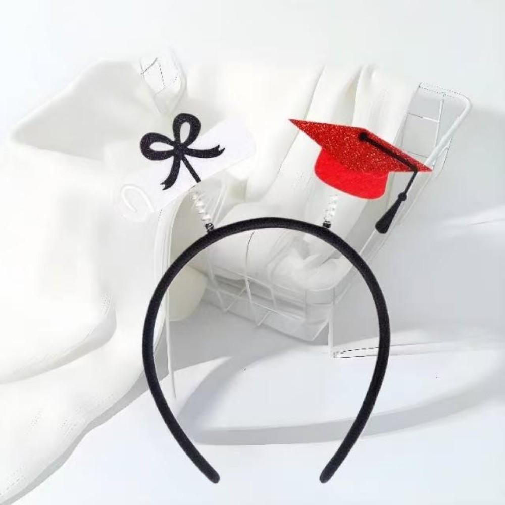 Non-slip Bachelor Cap Hair Hoop Celebrate Graduation Hat Hairband Graduation Party