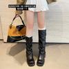 Spice Girl Pants Long Knight Boots Women's 2025 Spring and Autumn New Medium Tube Pleated Pile Boots But Knee High Boots