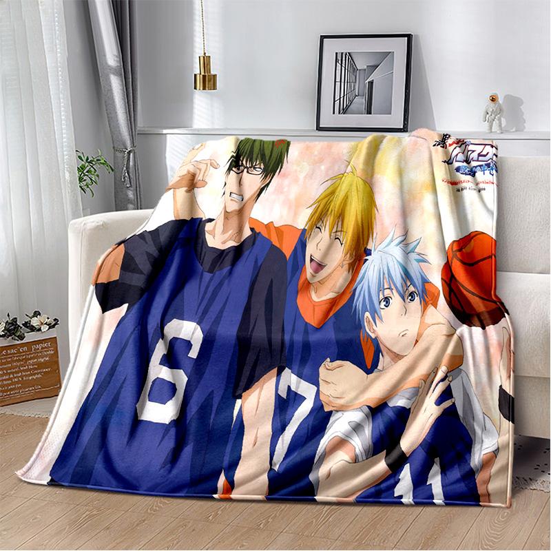 Anime Kuroko's Basketball Cartoon Blanket,Soft Throw Blanket for Home Bedroom Bed Sofa Picnic Travel Office Cover Blanket Kids