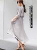 Sueeya Pleated Shirt Dress with Elastic and and Elegant Design for and Perfect for and Women's Waist, Ribbon, Tucks. Cute, Slimming, Stylish,
