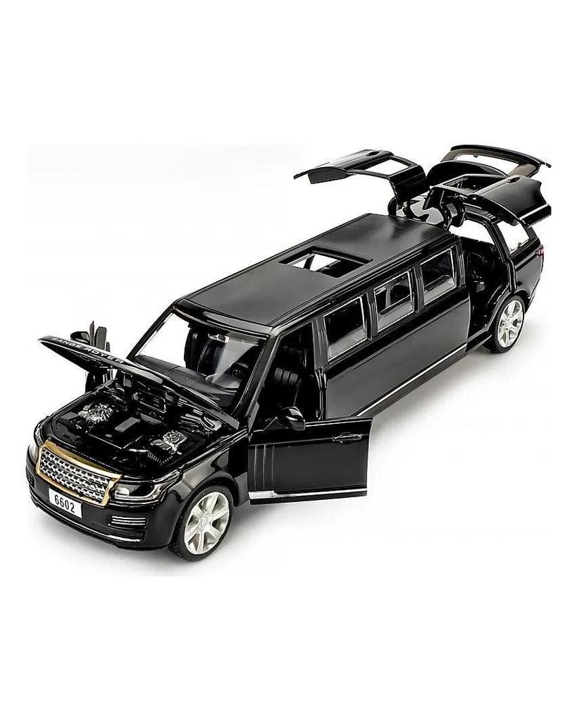 1/32 Scale Land Range Rover Lengthen Diecast Car Model Toy, Pull Back Toy Vehicle with Sound and Light for Kids Toddler Boys Girls Gift Collection