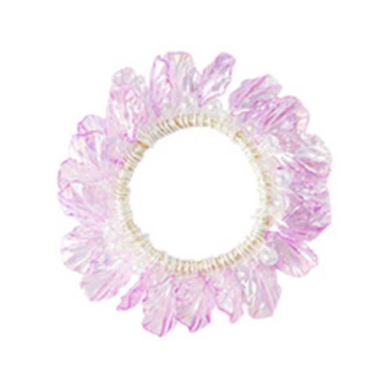 

Fashionable Fabric Shell Pearls Hair Rope Adds A Touch Of Styles To Any Hairstyle Hair Accessories For Different Ages фиолетовый