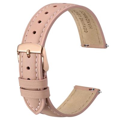 Anbeer 14mm Leather Watch Quick Elegant Watch Band for Pink with Rose Gold Buckle Strap, Release, Women,
