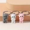 3D Cartoon Flocking Cat Cat  Animal Key Chains Souvenir Gifts For Women Men Car Keys DIY Jewelry Bag Charm