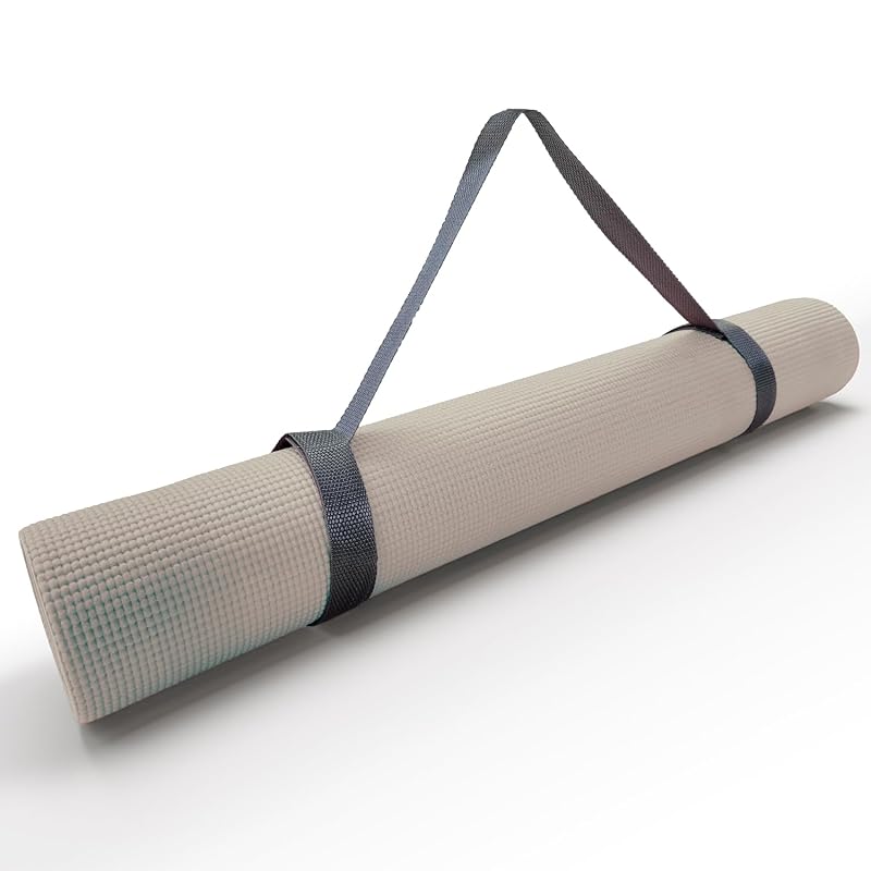 IRONMAN CLUB High Grip Yoga Mat 4mm IMC-53WG Warm Gray with Carry Band - Suitable for Stretching, Flexibility, Gymnastics, Pilates - Plain