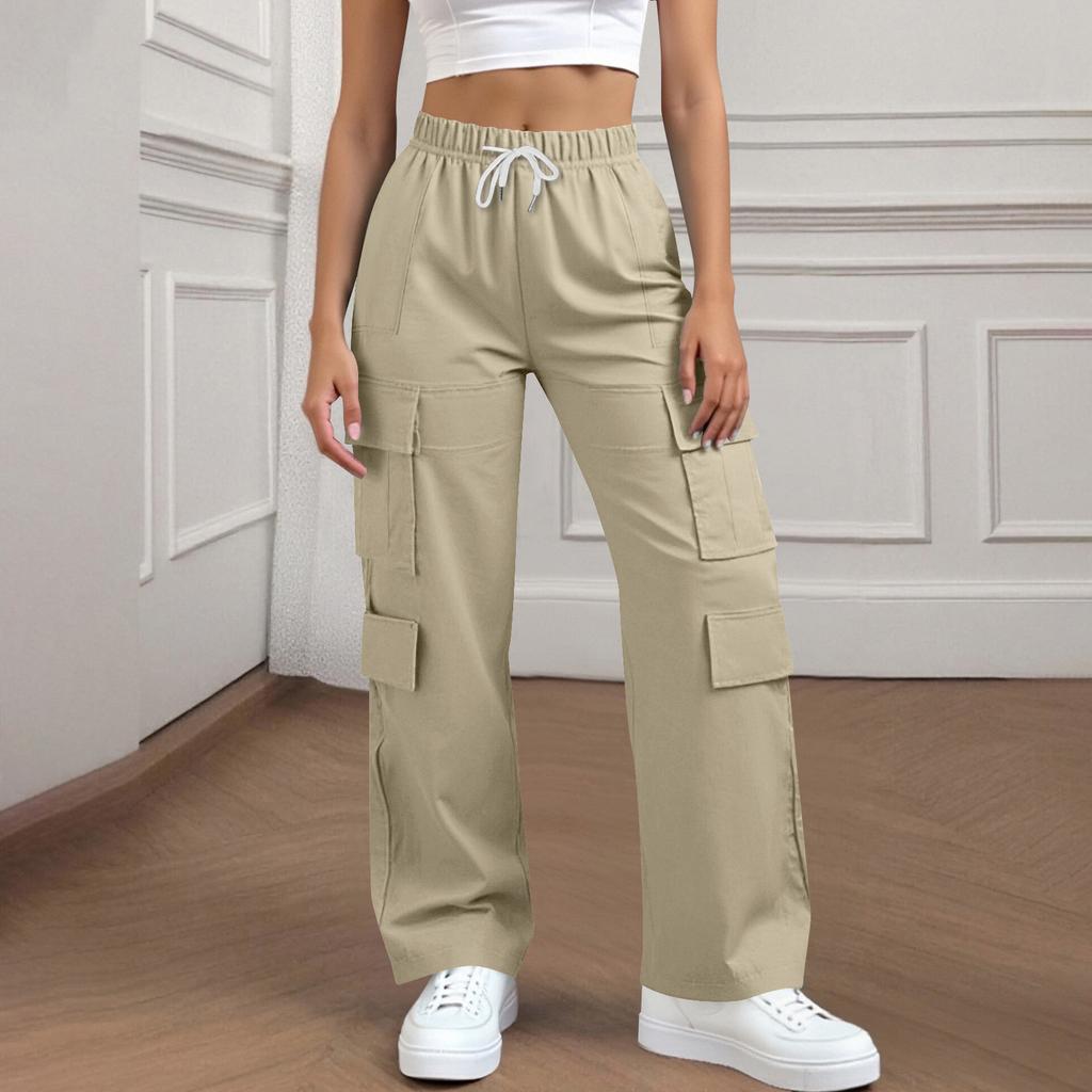 Women's Corduroy Pants Casual Women's Solid Color Corduroy Loose Straight Pants
