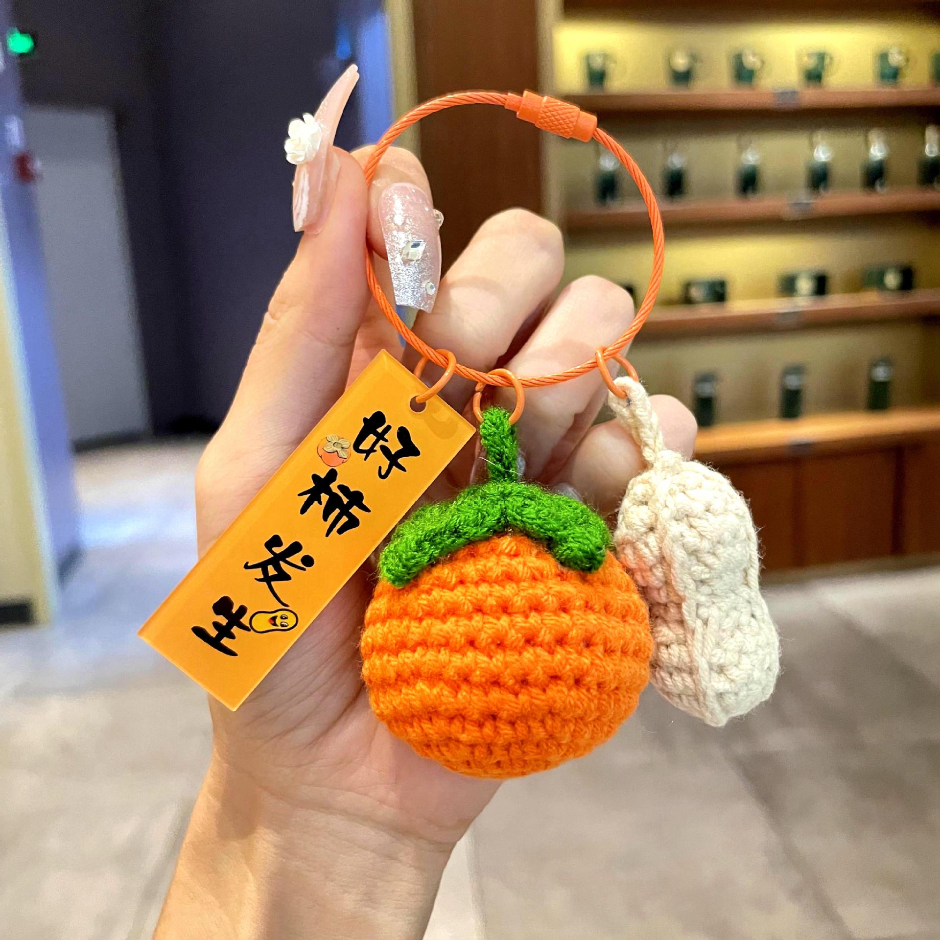 

Good Things Happen Cute Knitted Keychain – Adorable Yarn Bag Charm for Women