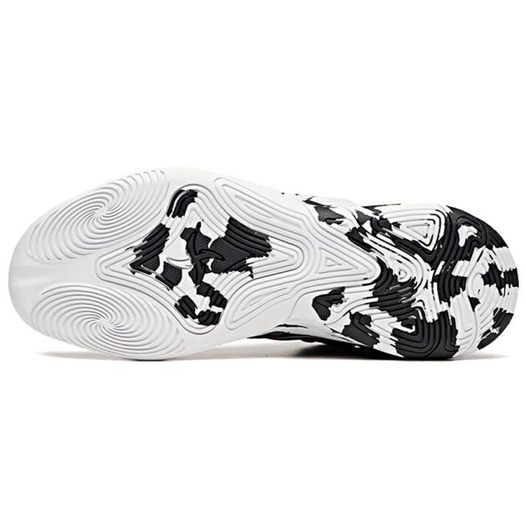 Anta The Dagger 4 Abrasion Resistant Breathable Mid Top Basketball Shoes Black Gray White 112041612-2