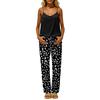 Women's Sleeveless Backless Top and Elastic Waist Pants Set, Color Loungewear
