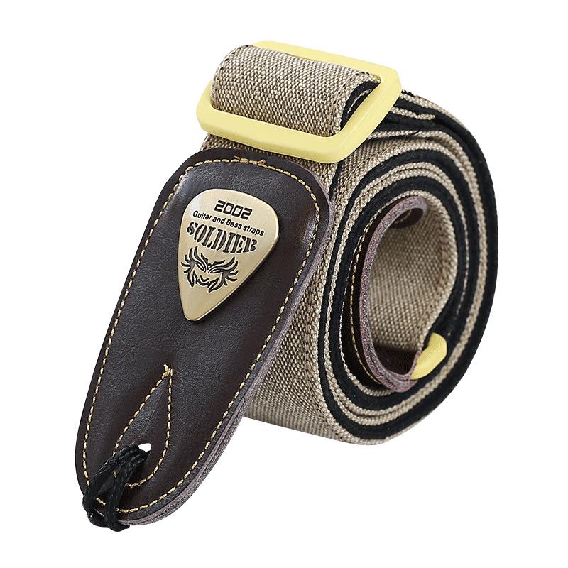 Perseus Soldier Guitar Strap: Genuine Leather, Wide Shoulder Design for Acoustic, Electric Guitar & Bass