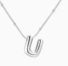 LT-12056 Stainless Steel 18K Gold Balloon Letter Necklace Silver Bubbles 26 English Alphabet Pendants Jewelry