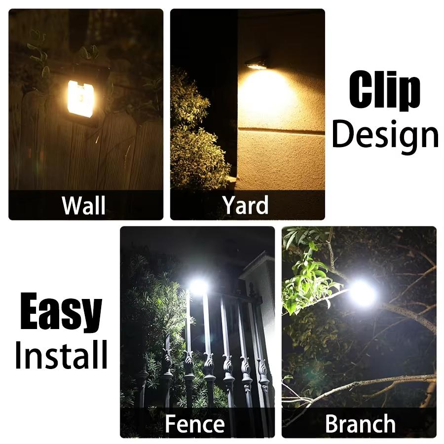LED Solar Clip Light Portable Waterproof Body Sensor Lamp Courtyard Garden Lamp Patio Home Wall Lights For Outdoor Camping