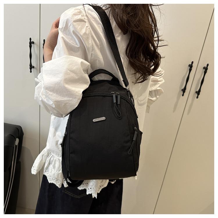 Lightweight Polyester Backpack Large Capacity Commute Travel Bag Multi Carry Style Shoulder Handbag for Women