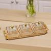 Caddy Serving Platter Serving Bowls Condiment Tray Dessert Dividing Plate Fruit Snacks Serving Platter for Kitchen Wedding Nuts