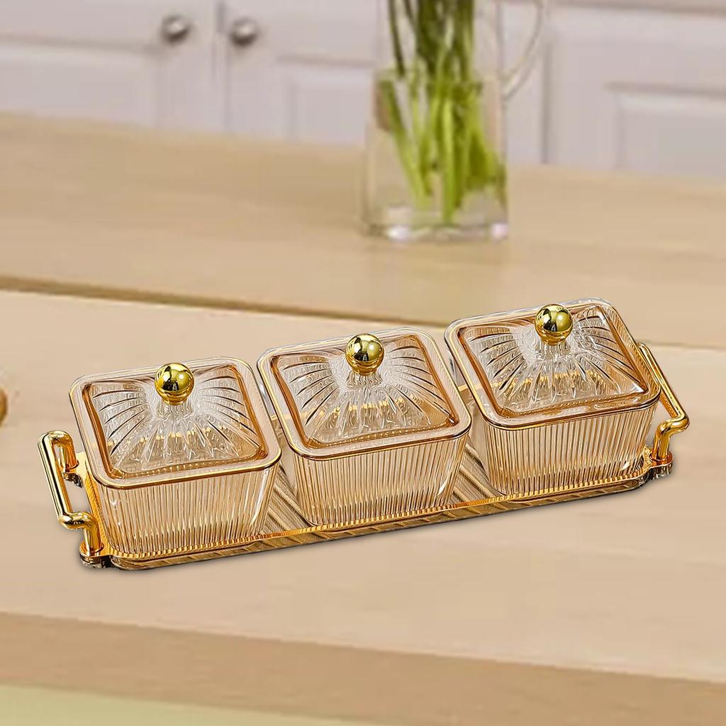Caddy Serving Platter Serving Bowls Condiment Tray Dessert Dividing Plate Fruit Snacks Serving Platter for Kitchen Wedding Nuts