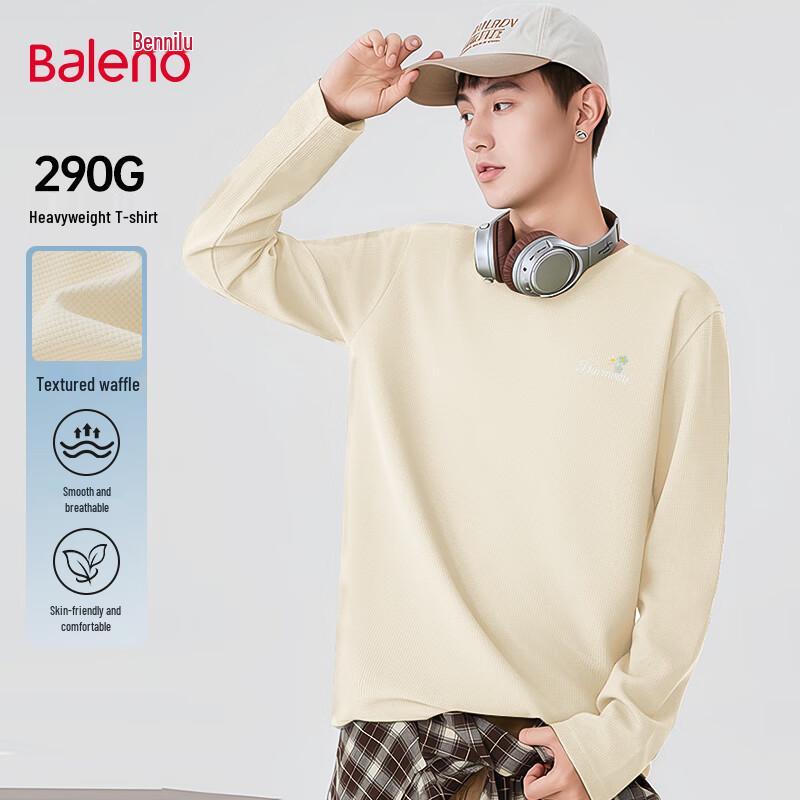 

Baleno Men s 290g Heavyweight Waffle Knit Long Sleeve T-Shirt M