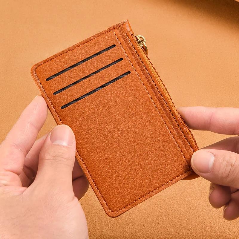 Ultra Thin Multi Slot Card Bag Women Zipper Coin Purse Coin Pouch Large Capacity ID Card Holder Credit Card Holder Badge Holder