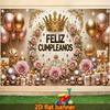 2D plane, elegant and noble Spanish-style birthday celebration banner + crown and rose gift box balloon setDJH