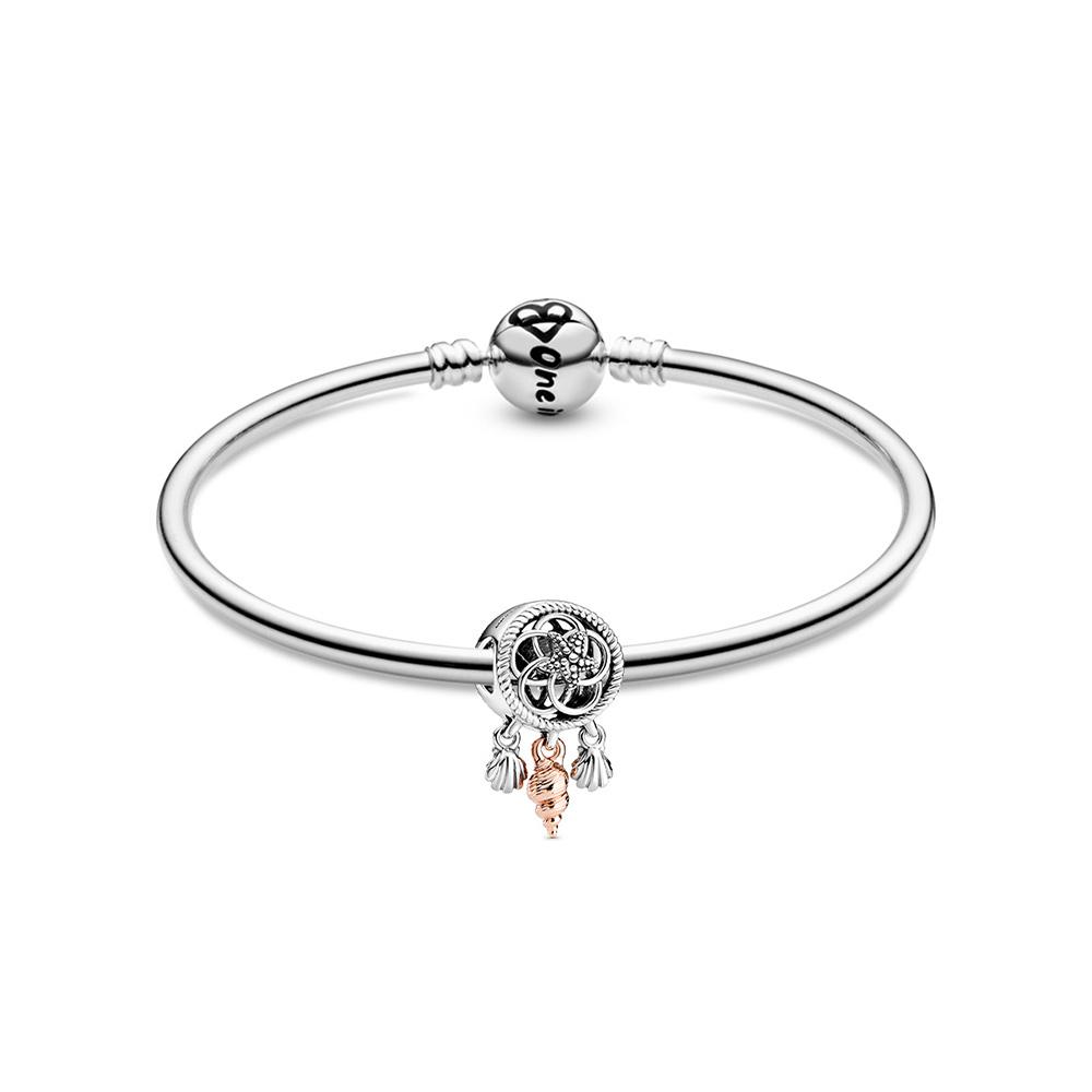 Pandora Hollow Shell Dreamcatcher Pendant Fashion Classic S925 Silver Bracelet Unisex bracelet ZT25032804A 17,Starfish Shell Dreamcatcher Silver Bracelet