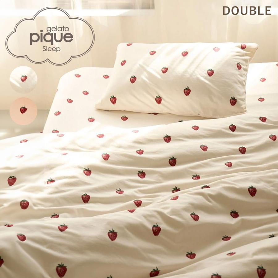 gelato pique Sleep Strawberry pattern 3-piece set (double) psgg259014 gelato pique bedding set hanging cover pillow case gelato pique