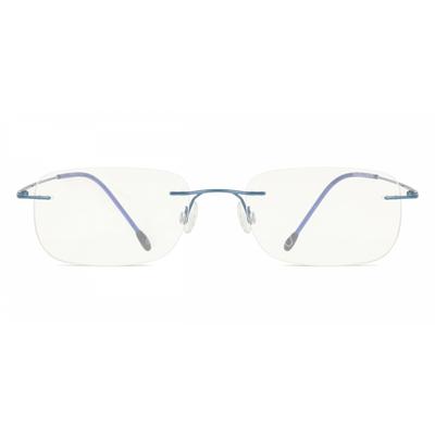Rimless Rectangle Blue Smartbuy Collection Bethanana Ttgv01 004 Fashion Unisex Eyeglasses